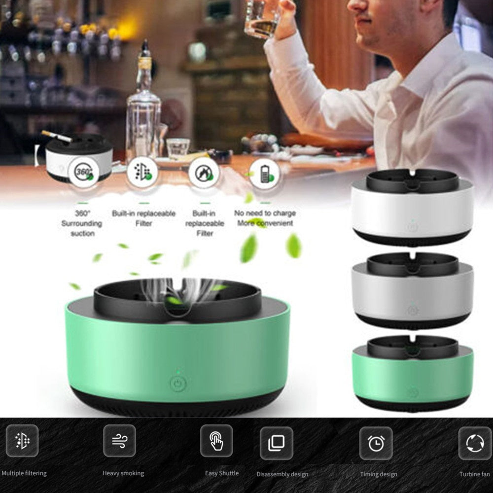Smoke Removal Air Purification Ashtray Anion Purification Practical Automatic Purifier Ashtray Portable Gadgets For Car Ashtray - AmberOcean 