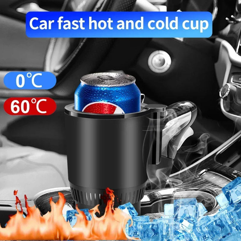 2 In1 Car Heating Cooling Cup 12V Smart Car Cup Holder Digital Temperature Display Drink Cup Warmer Cooler Mini Car Refrigerator - AmberOcean 