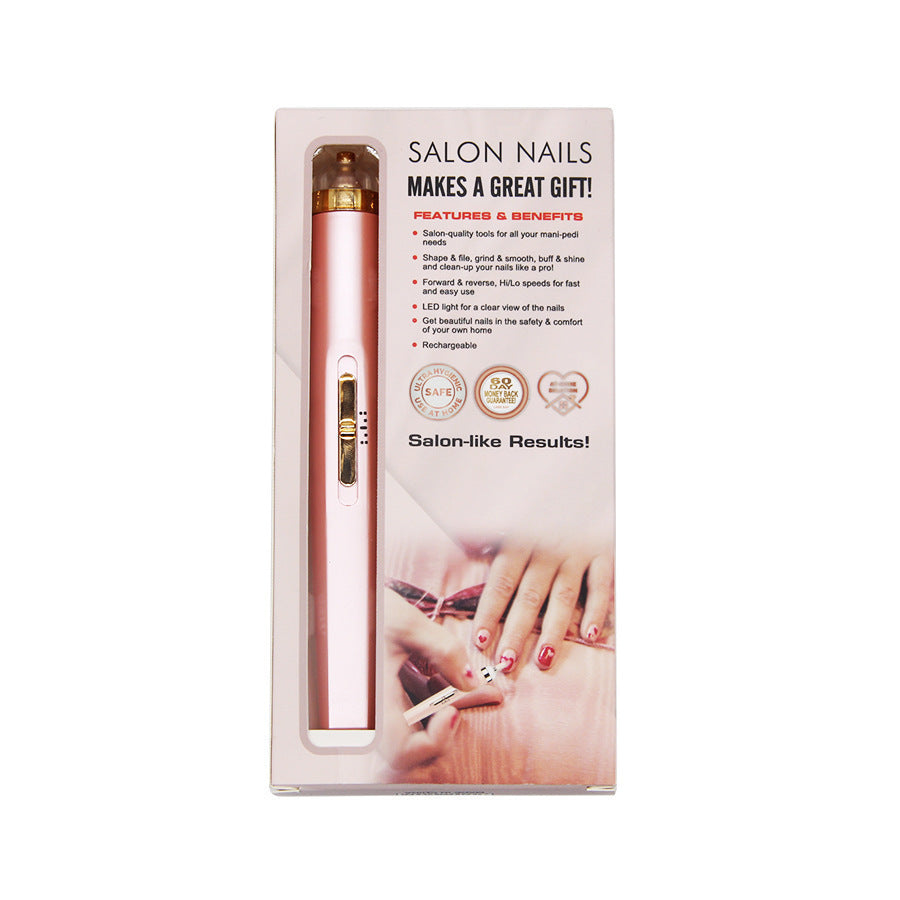 5in1 Manicure Machine Set Electric Nail Drill Polisher Cordless USB Rechargeable With LED Cutters Mill For Manicure Pedicure Accessor - AmberOcean 