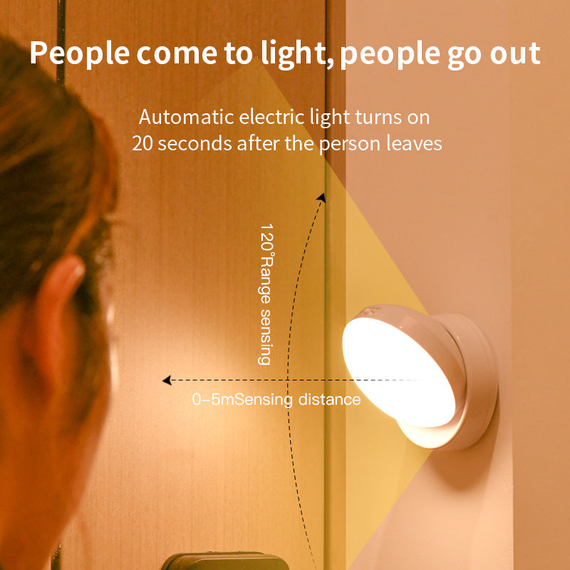 Rotating Human Body Sensor Light Corridor Garage Light Wardrobe Light Motion Sensor Night Light - AmberOcean 