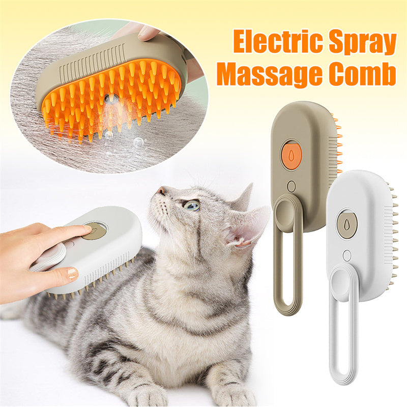 Cat Steam Brush Steamy Dog Brush 3 In 1 Electric Spray Cat Hair Brushes For Massage Pet Grooming Comb Hair Removal Combs Pet Products - AmberOcean 