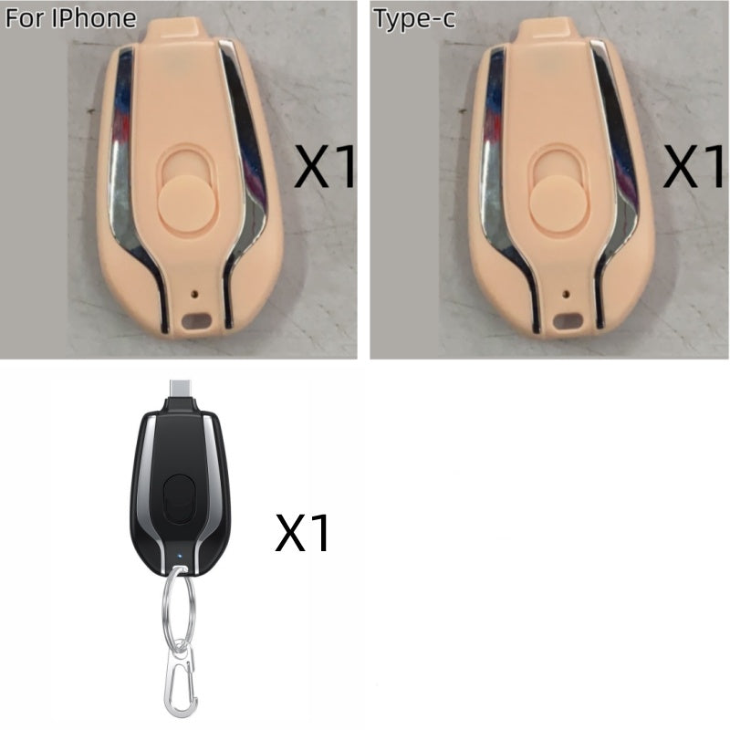 1500mAh Mini Power Emergency Pod Keychain Charger With Type-C Ultra-Compact Mini Battery Pack Fast Charging Backup Power Bank - AmberOcean 