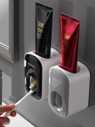 Wall Mounted Automatic Toothpaste Holder Bathroom Accessories Set Dispenser - AmberOcean 