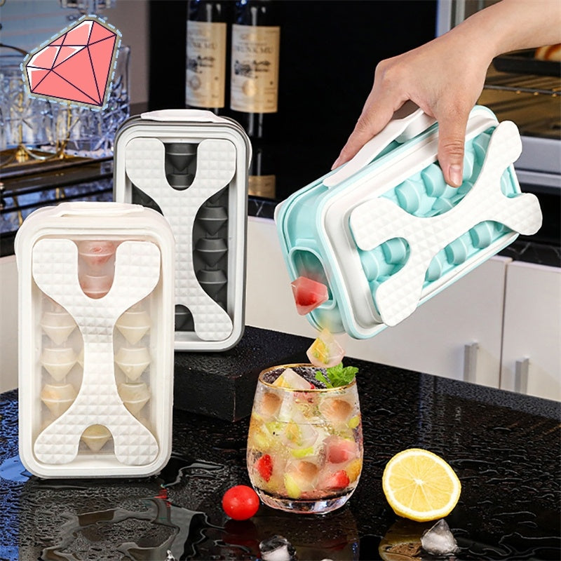 2in1 Portable Silicone Ice Ball Mold Ice Maker Water Bottle Ice Cube Mould Bottle Creative Ice Ball Diamond Curling Summer Kitchen Gadgets - AmberOcean 