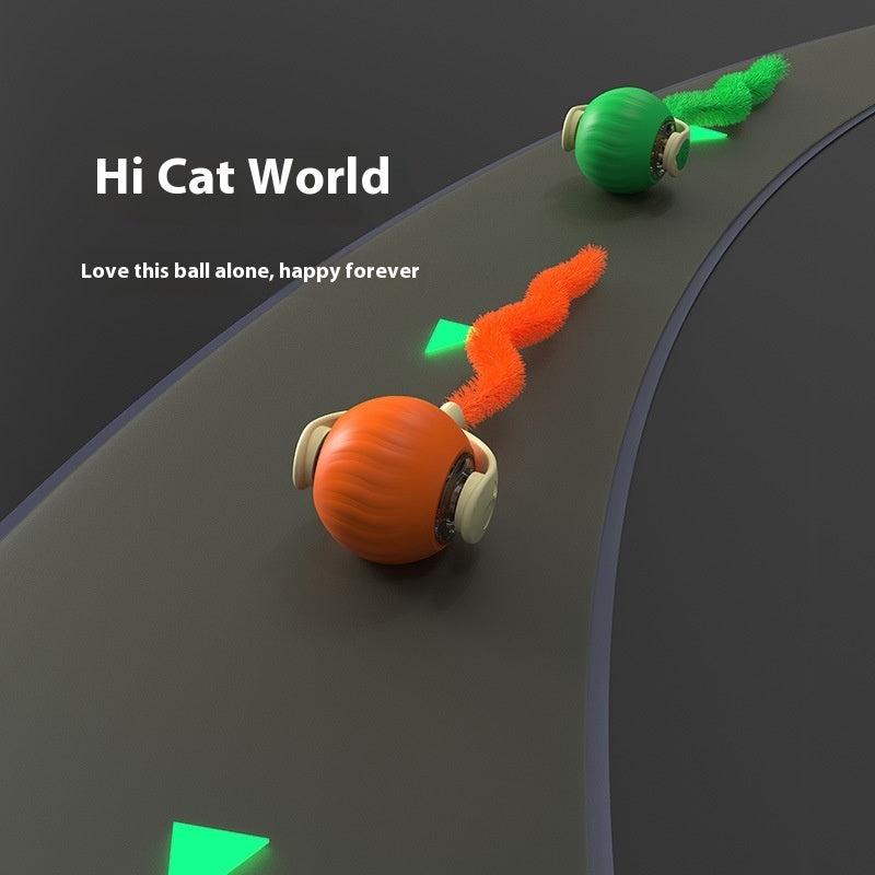 Pet Tug Ball Toy Motion-Activated Interactive Pets Cat Rolling Ball Toy With Bird Chirping Sound Pet Kitten Teaser Game Pet Products - AmberOcean 