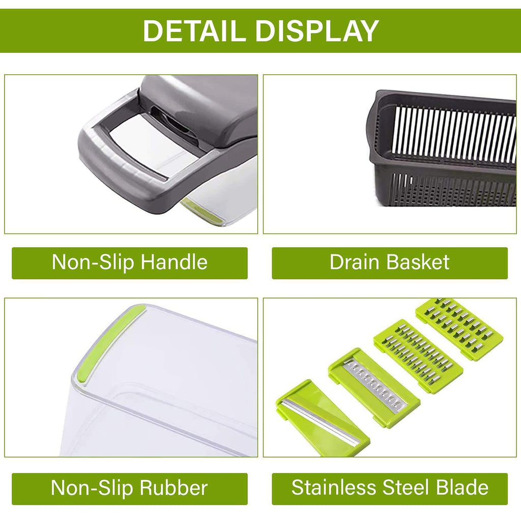 12 In 1 Manual Vegetable Chopper Kitchen Gadgets Food Chopper Onion Cutter Vegetable Slicer - AmberOcean 
