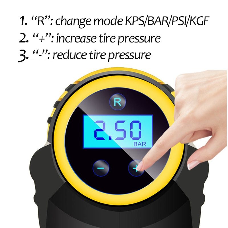 Automatic Portable Handheld Digital LED Smart Car Air Compressor Pump - AmberOcean 