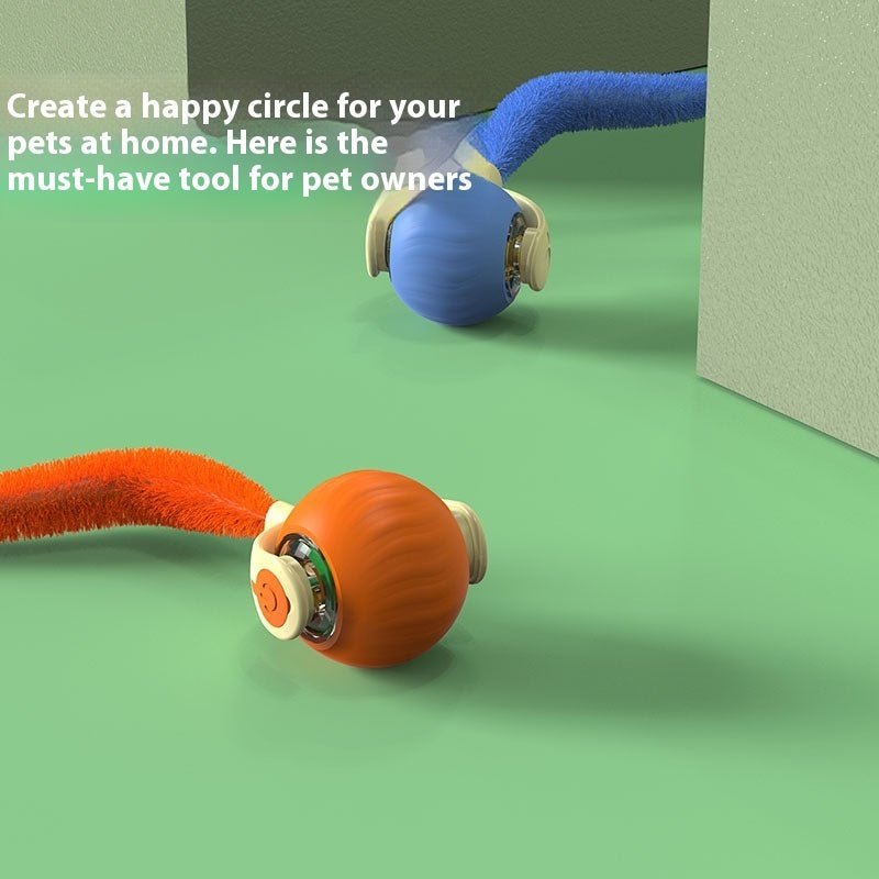 Pet Tug Ball Toy Motion-Activated Interactive Pets Cat Rolling Ball Toy With Bird Chirping Sound Pet Kitten Teaser Game Pet Products - AmberOcean 