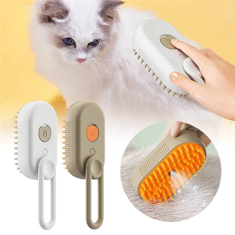 Cat Steam Brush Steamy Dog Brush 3 In 1 Electric Spray Cat Hair Brushes For Massage Pet Grooming Comb Hair Removal Combs Pet Products - AmberOcean 