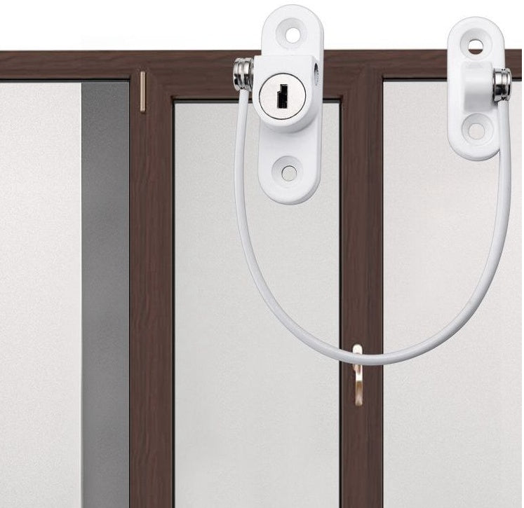 Window Security Chain Lock Window Cable Lock Restrictor Multifunctional Window Lock Door Security Guard for Baby Safety 1Pcs - AmberOcean 