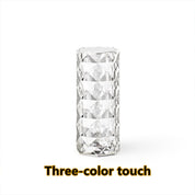 Nordic Crystal Lamp USB Table Lamps Bedroom Touch Dimming Atmosphere Diamond Night Light Rose Projector Lamp Decor - AmberOcean 