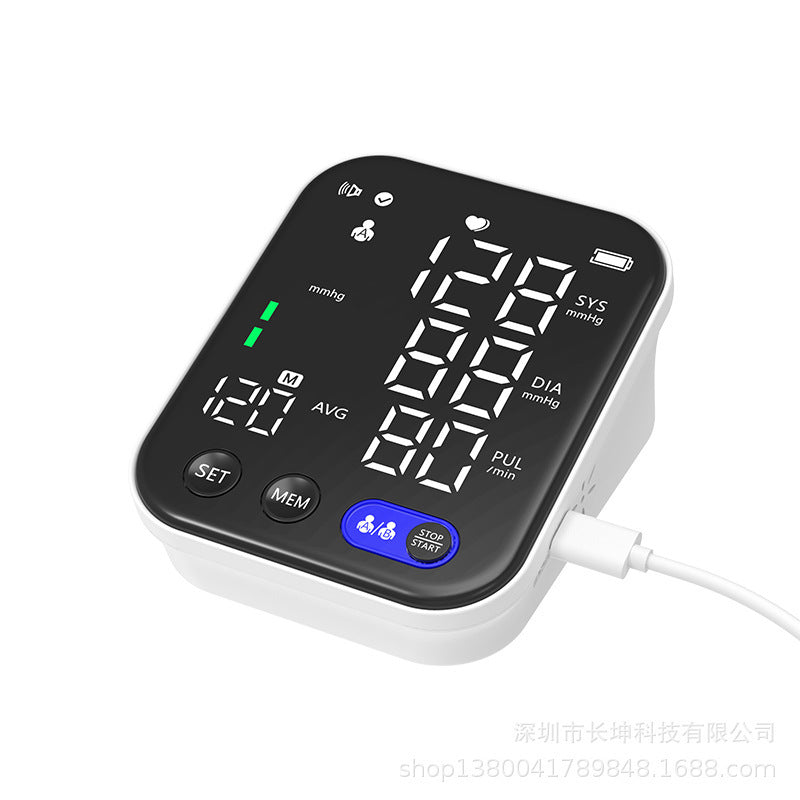 Electronic Blood Pressure Monitor Ultra Clear Large Screen Pulse Sphygmomanometer For Real-time Measurement Of Blood Pressure - AmberOcean 