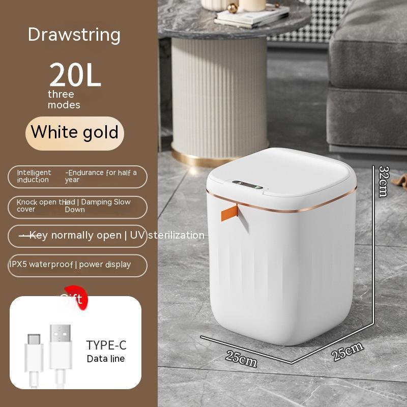 Smart Trash Can With Lid For Bedroom And Living Room Kitchen Storage Box Trash Can Induction Small Car Box Automatic Smart Dustbin Smart Trash Bin - AmberOcean 