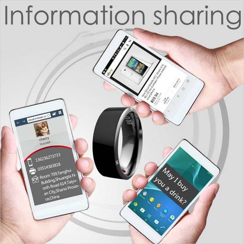 Smart Ring Wearable Device Multifunctional Black High-tech - AmberOcean 