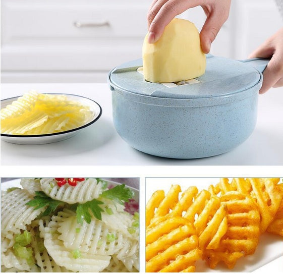 8 In 1 Mandoline Slicer Vegetable Slicer Potato Peeler Carrot Onion Grater With Strainer Vegetable Cutter Kitchen Accessories - AmberOcean 