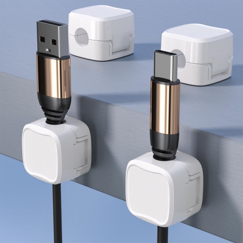 Magnetic Cable Clip Under Desk Cable Management Adjustable Cord Holder Wire Organizer And Cable Management Wire Keeper - AmberOcean 