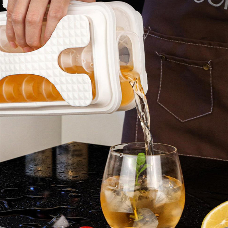 2in1 Portable Silicone Ice Ball Mold Ice Maker Water Bottle Ice Cube Mould Bottle Creative Ice Ball Diamond Curling Summer Kitchen Gadgets - AmberOcean 