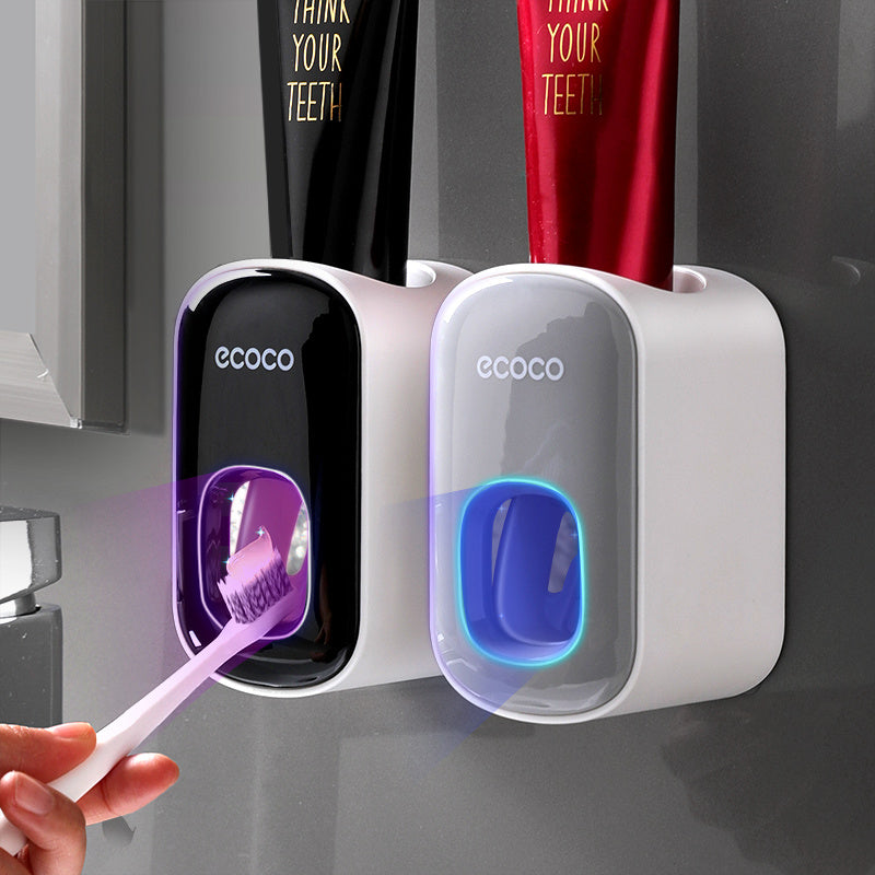 Wall Mounted Automatic Toothpaste Holder Bathroom Accessories Set Dispenser - AmberOcean 