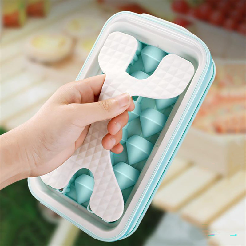 2in1 Portable Silicone Ice Ball Mold Ice Maker Water Bottle Ice Cube Mould Bottle Creative Ice Ball Diamond Curling Summer Kitchen Gadgets - AmberOcean 