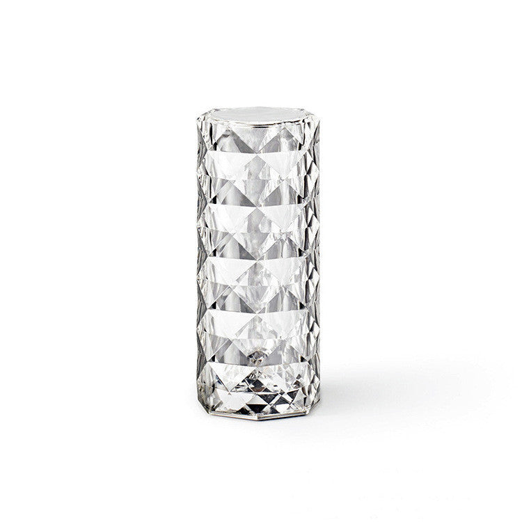 Nordic Crystal Lamp USB Table Lamps Bedroom Touch Dimming Atmosphere Diamond Night Light Rose Projector Lamp Decor - AmberOcean 