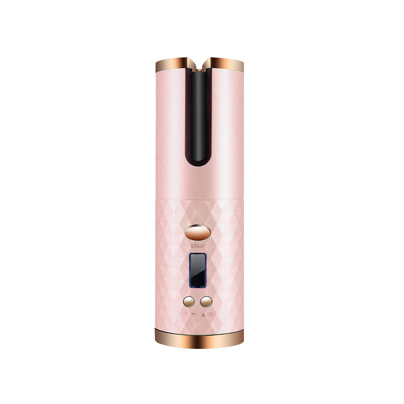 Rechargeable Automatic Hair Curler Women Portable Hair Curling Iron LCD Display Ceramic Curly Rotating Curling Wave Styer - AmberOcean 