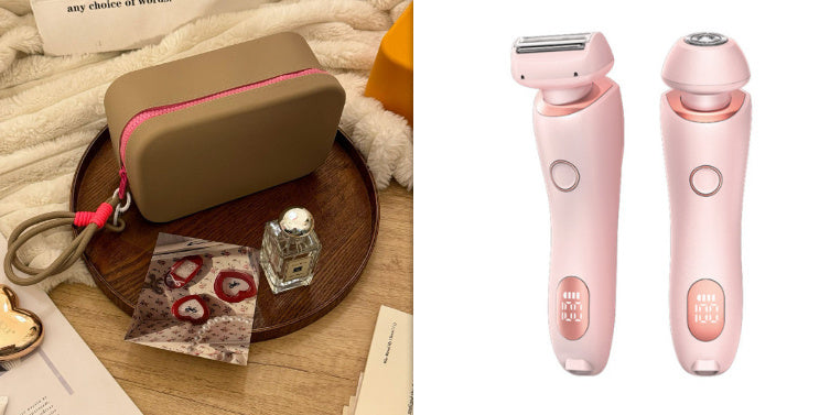 2 In 1 Hair Removal Epilator USB Rechargeable Trimmer Women Body Razor Face Leg Armpit Bikini Hand Pubic Shaver Hair Remover - AmberOcean 
