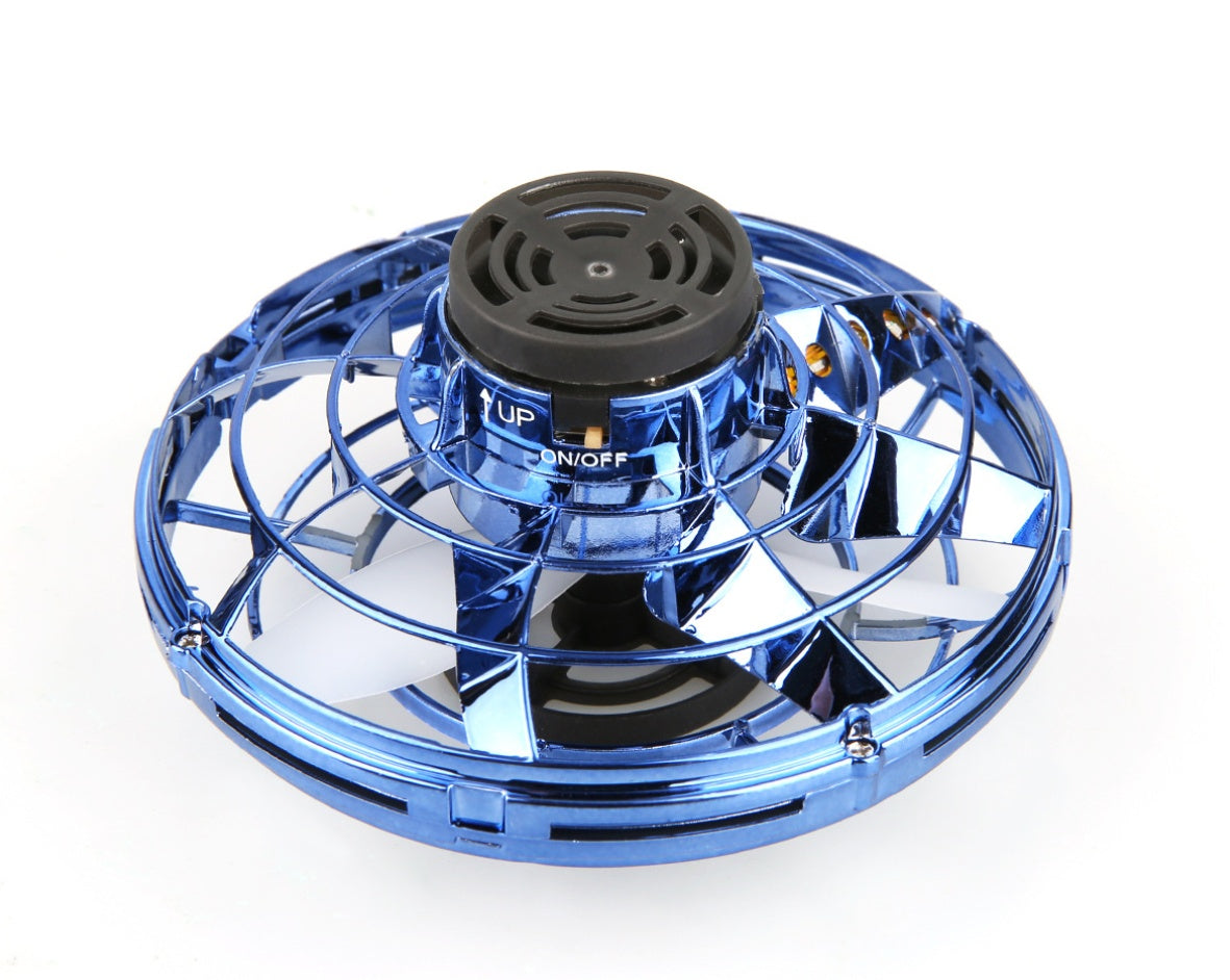 Mini Fingertip Gyro Interactive Decompression Toy Drone LED UFO Type Flying Helicopter Spinner Toy Kids - AmberOcean 