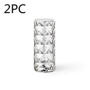Nordic Crystal Lamp USB Table Lamps Bedroom Touch Dimming Atmosphere Diamond Night Light Rose Projector Lamp Decor - AmberOcean 