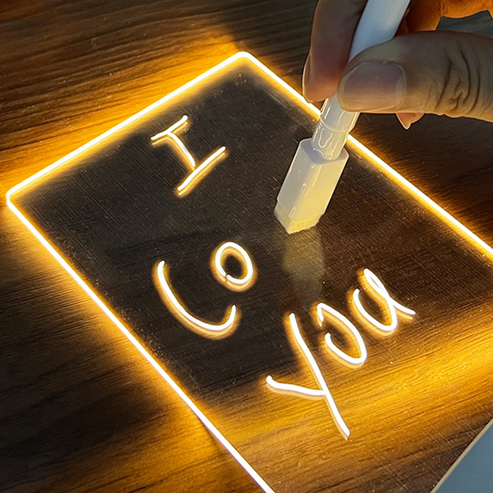 Creative Note Board  Led Night Light USB Message Board Holiday Light With Pen Gift For Children Girlfriend Decoration Night Lam - AmberOcean 