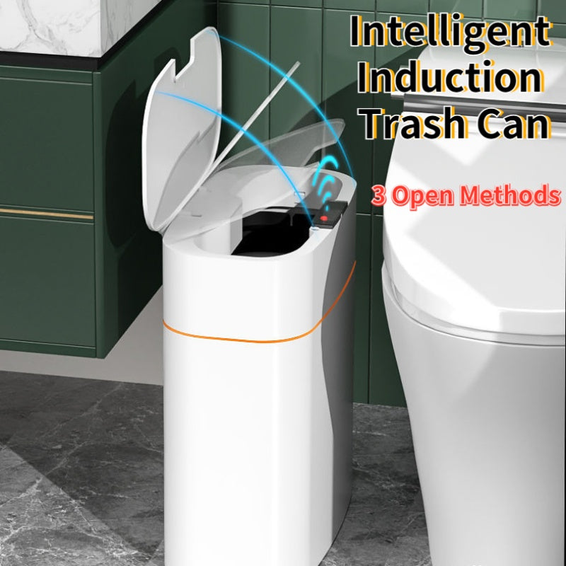 Smart Trash Can With Lid For Bedroom And Living Room Kitchen Storage Box Trash Can Induction Small Car Box Automatic Smart Dustbin Smart Trash Bin - AmberOcean 