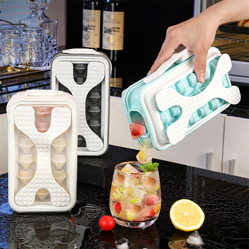 2in1 Portable Silicone Ice Ball Mold Ice Maker Water Bottle Ice Cube Mould Bottle Creative Ice Ball Diamond Curling Summer Kitchen Gadgets - AmberOcean 