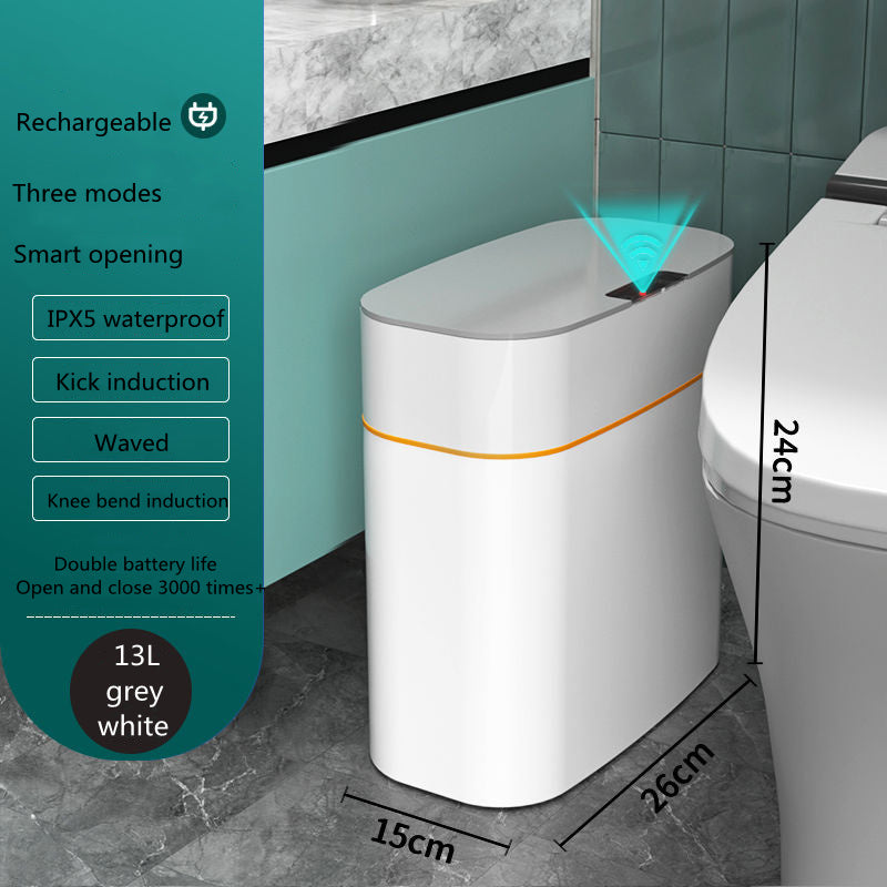 Smart Trash Can With Lid For Bedroom And Living Room Kitchen Storage Box Trash Can Induction Small Car Box Automatic Smart Dustbin Smart Trash Bin - AmberOcean 