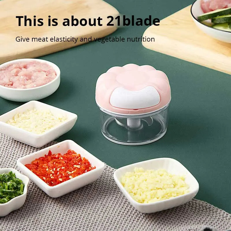 1pc Blue/Pink Manual Garlic Masher Hand Pull Kitchen Household Type Garlic Blender Braised Minced Garlic Kitchen Gadgets - AmberOcean 