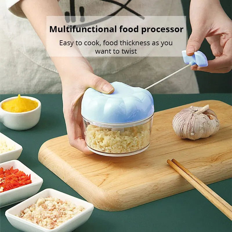 1pc Blue/Pink Manual Garlic Masher Hand Pull Kitchen Household Type Garlic Blender Braised Minced Garlic Kitchen Gadgets - AmberOcean 
