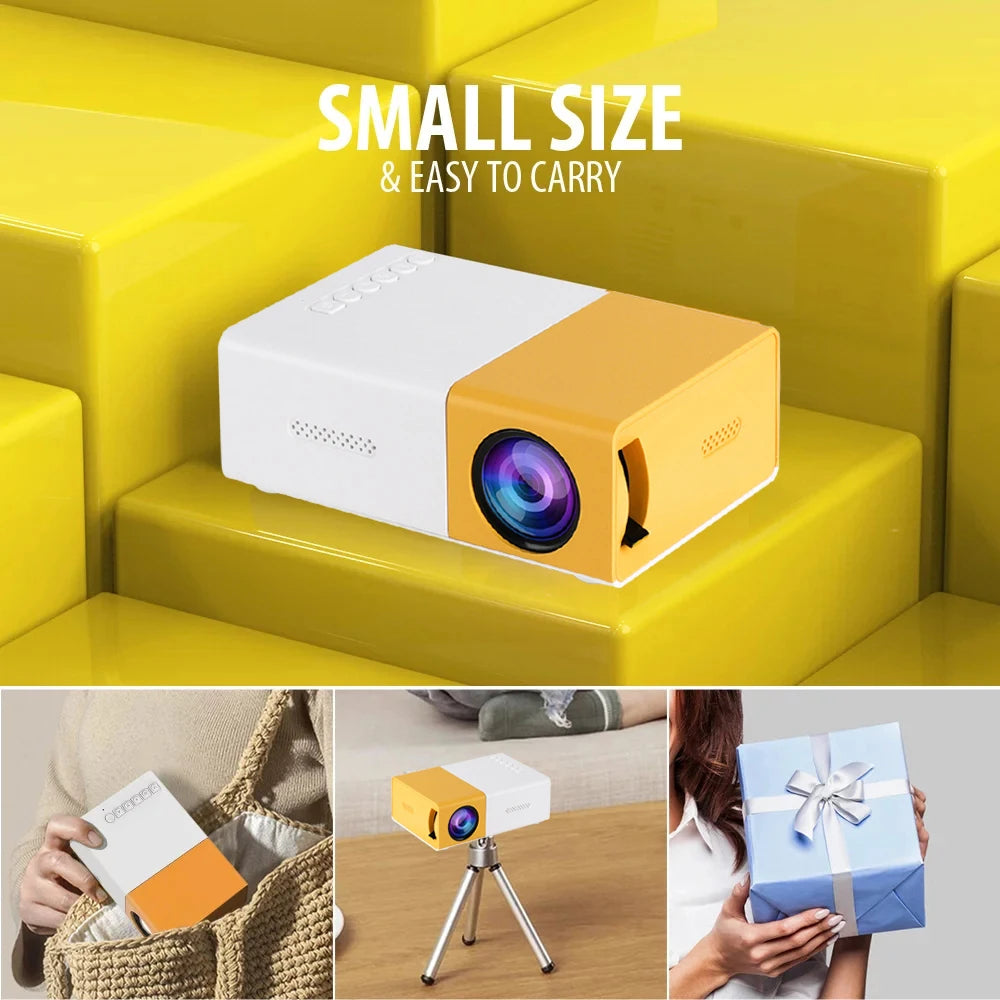 Home Theater Projector LCD Video Beamer Short Throw 4k Projectors Christmas Gift For Kids Yg300 Mini Smart Projector