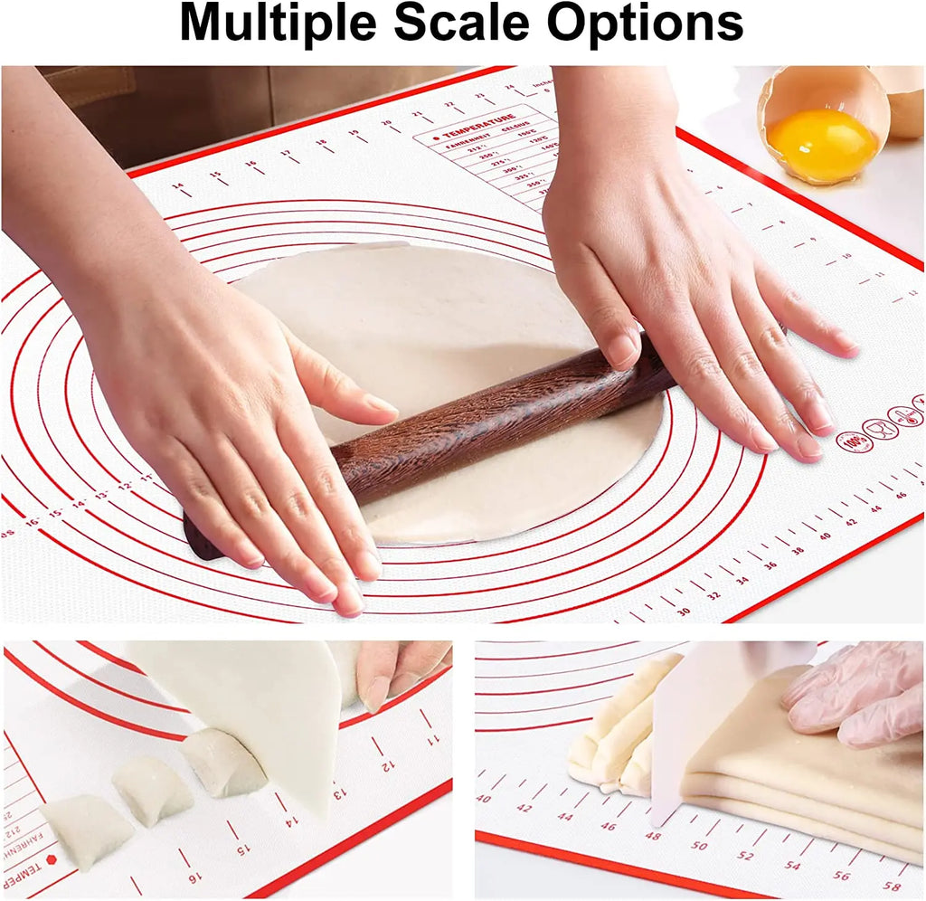UNTIOR 1PCS Silicone Baking Mat Kneading Pad Dough Mat Pizza Cake Dough Maker Kitchen Cooking Grill Non-Stick Gadgets Bakeware - AmberOcean 