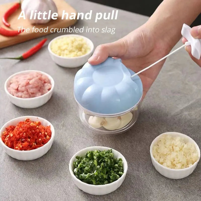 1pc Blue/Pink Manual Garlic Masher Hand Pull Kitchen Household Type Garlic Blender Braised Minced Garlic Kitchen Gadgets - AmberOcean 