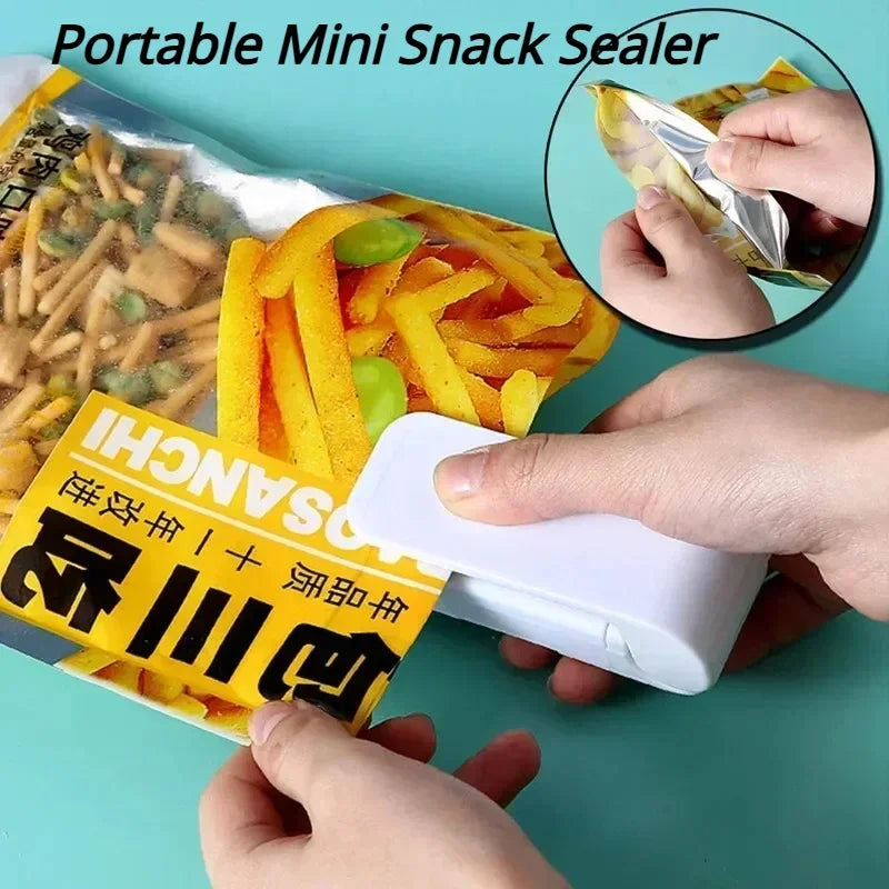 Portable Bag Heat Sealer Plastic Package Storage Bag Clip Mini Sealing Machine Handy Sticker Seal For Food Snack Kitchen Gadgets - AmberOcean 