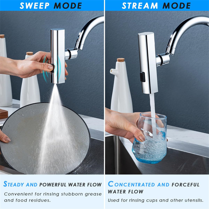 Kitchen Faucet Waterfall Outlet Splash Proof Universal Rotating Bubbler Multifunctional Water Nozzle Extension Kitchen Gadgets - AmberOcean 