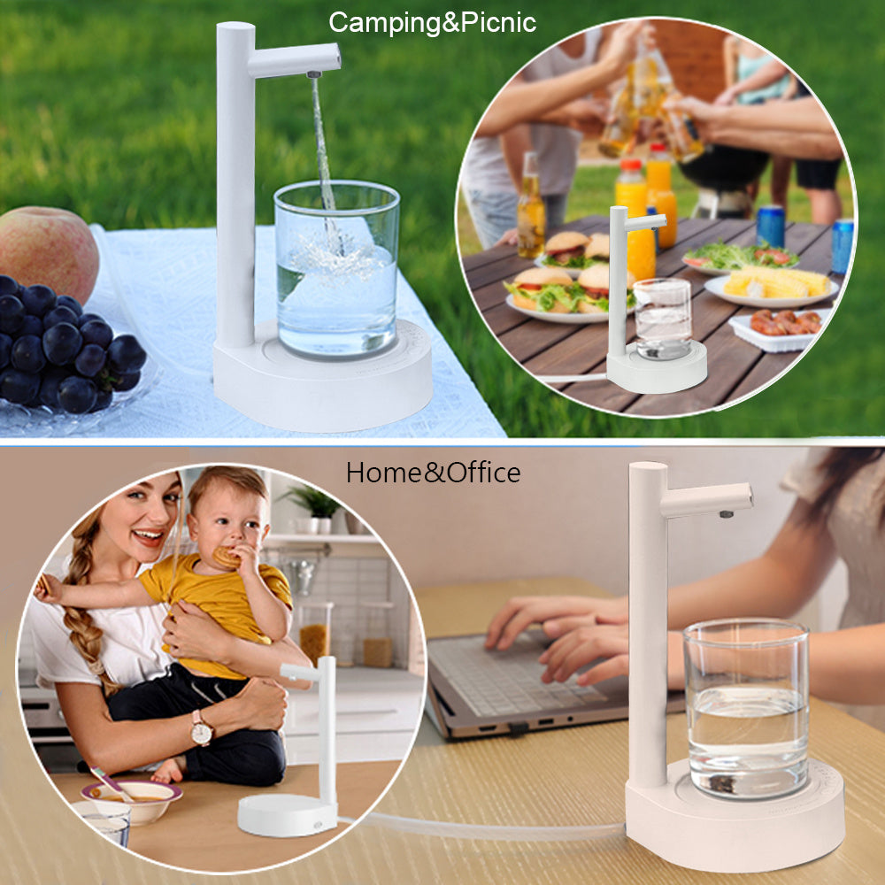 Desk Dispenser Electric Water Gallon Automatic Water Bottle Dispenser Rechargeable Water Dispenser - AmberOcean 