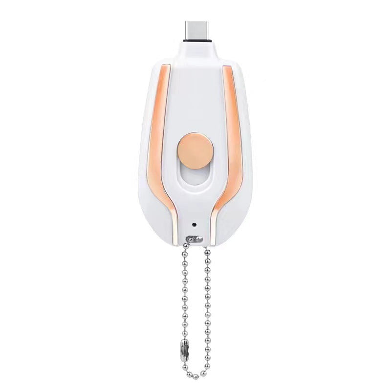 1500mAh Mini Power Emergency Pod Keychain Charger With Type-C Ultra-Compact Mini Battery Pack Fast Charging Backup Power Bank - AmberOcean 