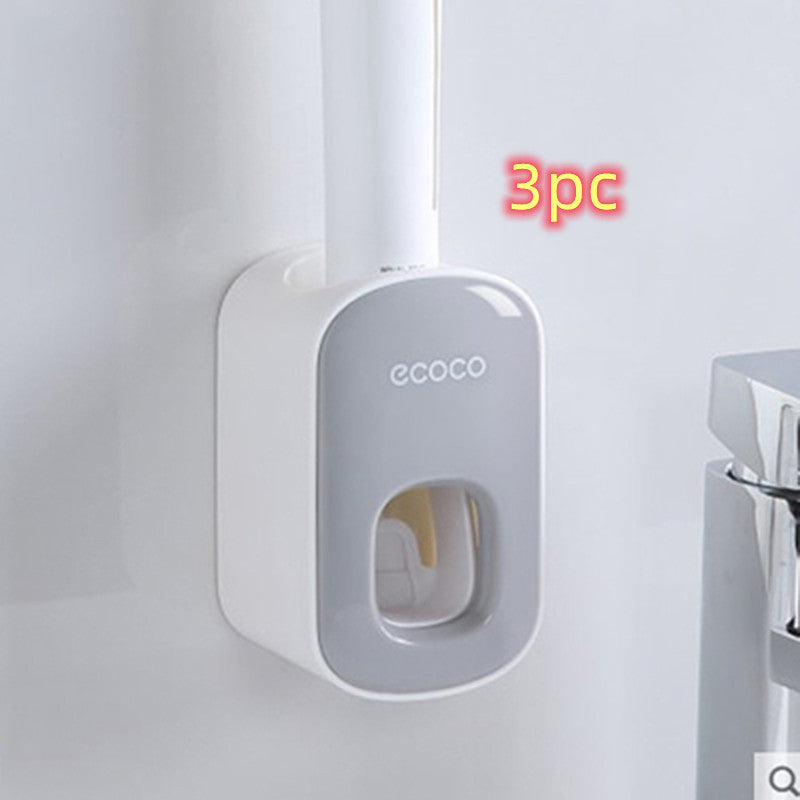 Wall Mounted Automatic Toothpaste Holder Bathroom Accessories Set Dispenser - AmberOcean 