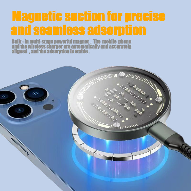 Qi2 Wireless Charger 15W Magnetic Wireless Fast Charging Is Suitable For 12-16PG Mobile Phone Models. Support Temu Us - AmberOcean 