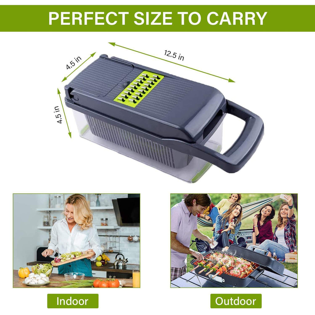 12 In 1 Manual Vegetable Chopper Kitchen Gadgets Food Chopper Onion Cutter Vegetable Slicer - AmberOcean 