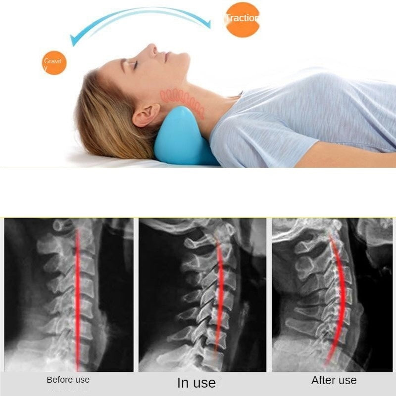 Cervical Spine Massage Pillow Gravity Acupressure Neck Massager Cervical Spine Pillow Neck Shoulder Massage Pillow Home Traction Corrector - AmberOcean 