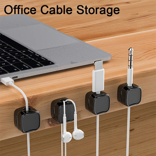 Magnetic Cable Clip Under Desk Cable Management Adjustable Cord Holder Wire Organizer And Cable Management Wire Keeper - AmberOcean 
