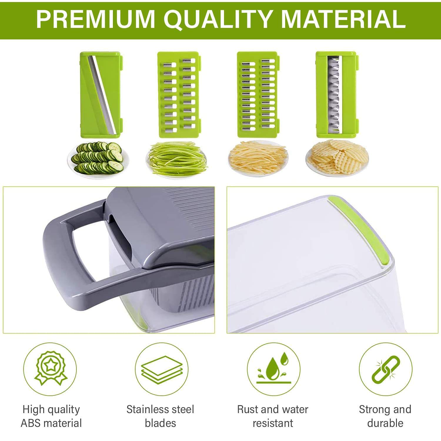 12 In 1 Manual Vegetable Chopper Kitchen Gadgets Food Chopper Onion Cutter Vegetable Slicer - AmberOcean 