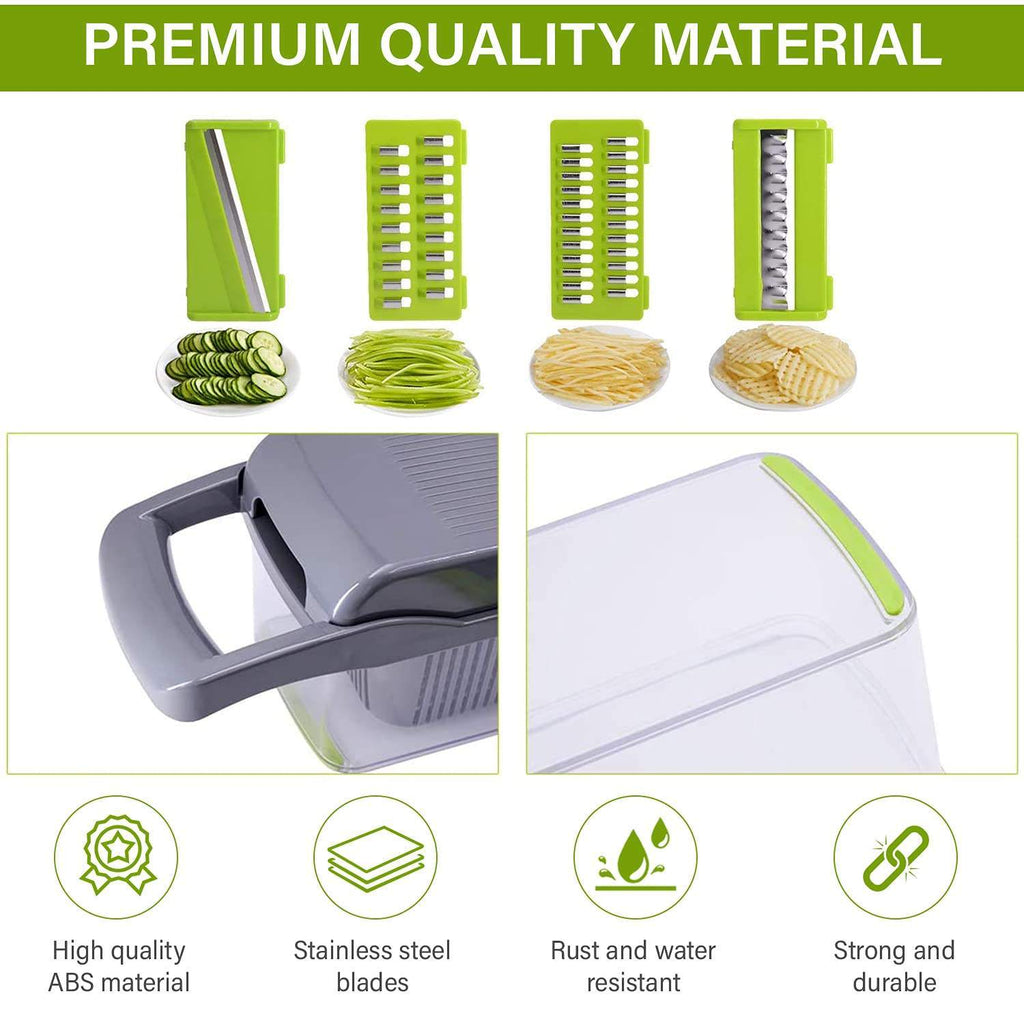 12 In 1 Manual Vegetable Chopper Kitchen Gadgets Food Chopper Onion Cutter Vegetable Slicer - AmberOcean 