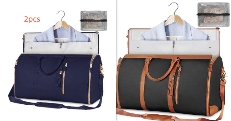 Large Capacity Travel Duffle Bag Women's Handbag Folding Suit Bag Waterproof Clothes Totes - AmberOcean 