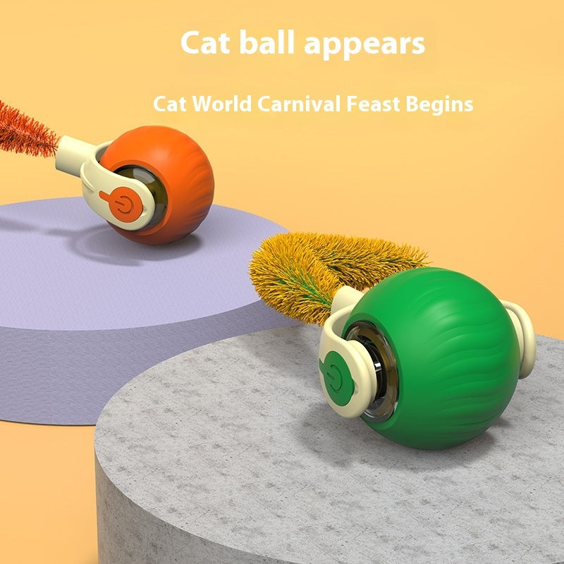 Pet Tug Ball Toy Motion-Activated Interactive Pets Cat Rolling Ball Toy With Bird Chirping Sound Pet Kitten Teaser Game Pet Products - AmberOcean 